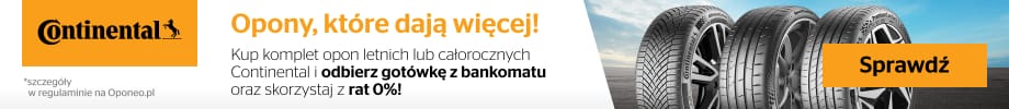 Kup komplet opon letnich lub całorocznych Continentali odbierz gotówkę z bankomatu! Wejdź na stronę i dowiedz się więcej o promocji!