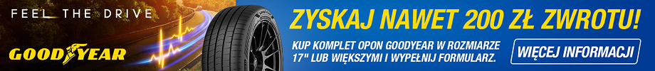 Kup komplet opon letnich lub całorocznych Goodyear, aby otrzymać zwrot gotówki nawet do 200zł.